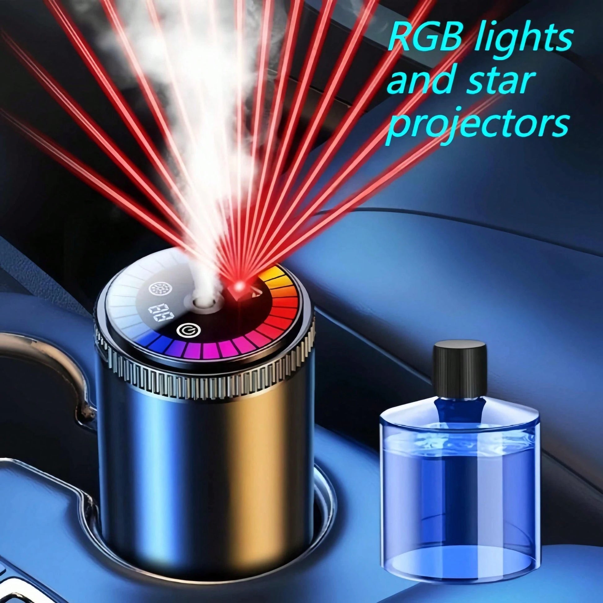 Smart Car Air Freshener Diffuser, Dynamic Lights And Starry Sky Roof, USB Charging, Adjustable Fragrance Concentration, Eliminate Odor In The Car, Suitable For Home, Car, Office, Bathroom.