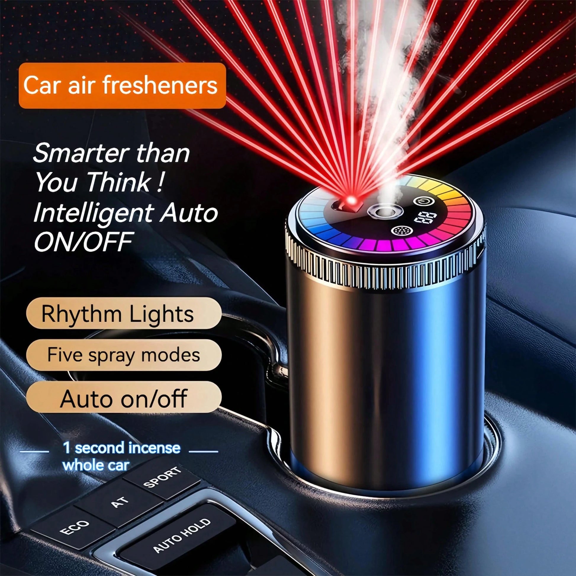 Smart Car Air Freshener Diffuser, Dynamic Lights And Starry Sky Roof, USB Charging, Adjustable Fragrance Concentration, Eliminate Odor In The Car, Suitable For Home, Car, Office, Bathroom.