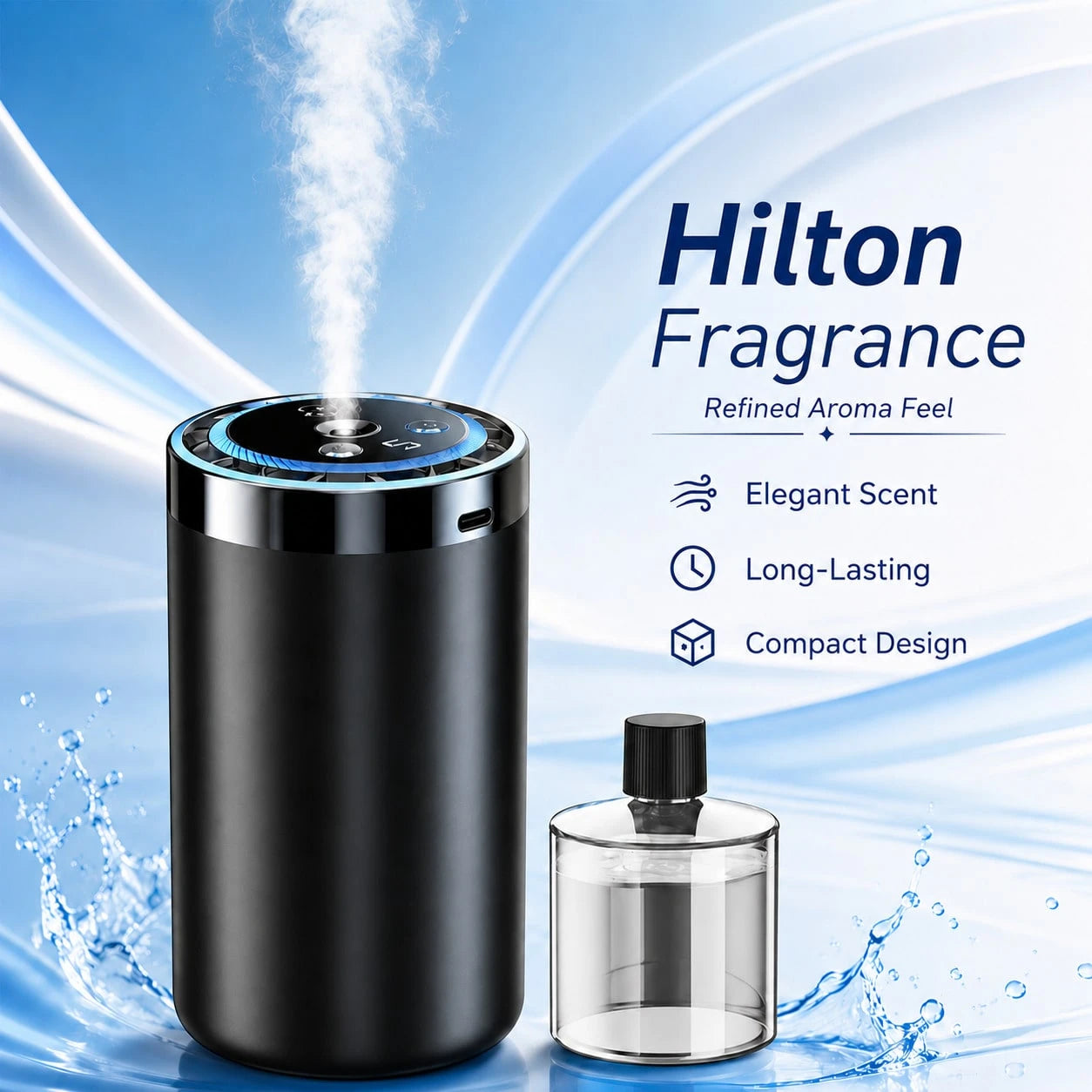 Smart Car Air Freshener Diffuser, Natural Essential Oil Aromatherapy For Car Interior, Long Lasting Fragrance, Effective Odor Eliminator, Premium Vehicle Perfume Diffuser For Fresh Driving Experience