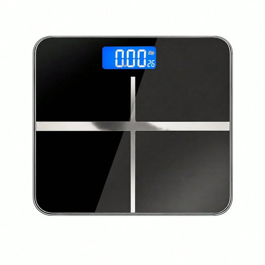Smart Digital Scale, High-Precision Sensor, LED Display, USB Charging, Maximum Weight Capacity Of 180 Kg, 26 Cm * 26 Cm (Black).