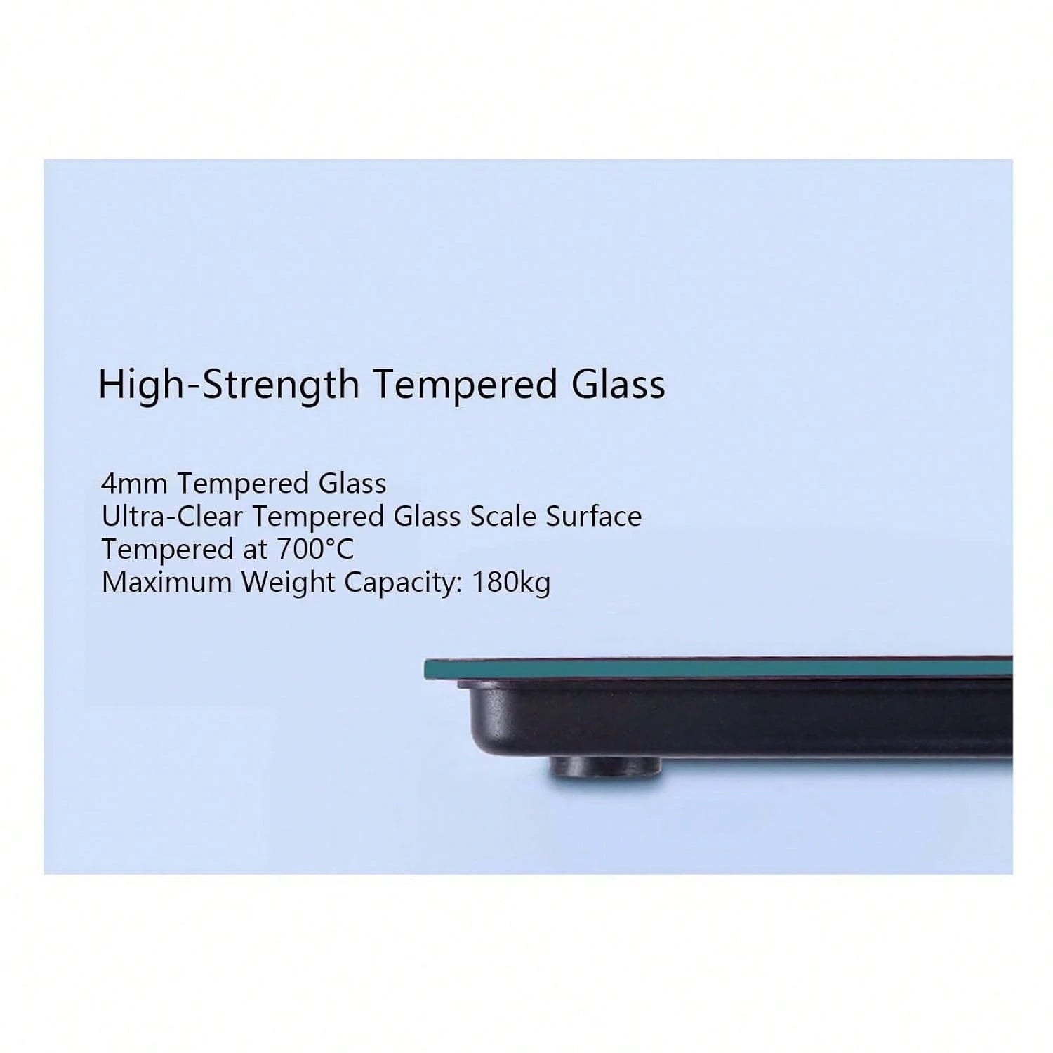 Smart Digital Scale, High-Precision Sensor, LED Display, USB Charging, Maximum Weight Capacity Of 180 Kg, 26 Cm * 26 Cm (Black).