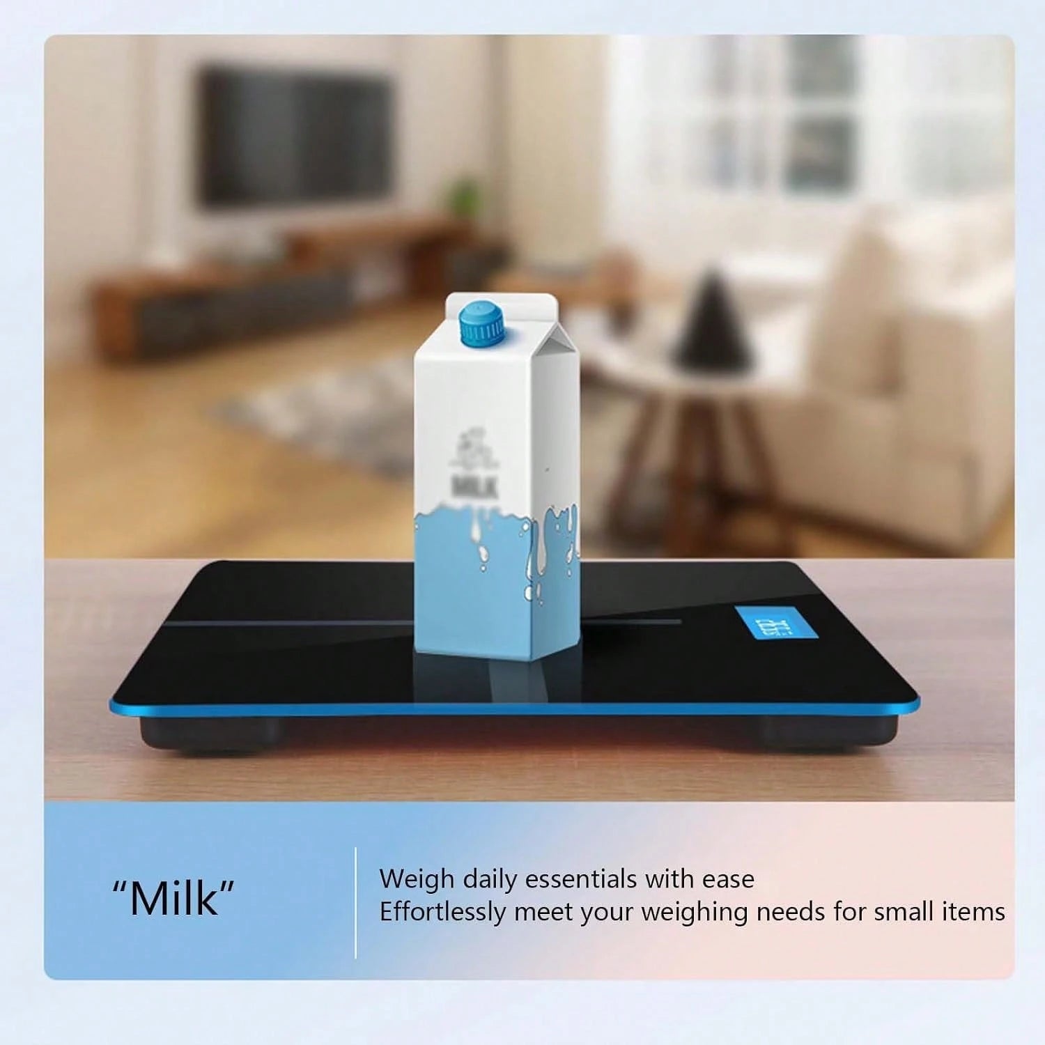 Smart Digital Scale, High-Precision Sensor, LED Display, USB Charging, Maximum Weight Capacity Of 180 Kg, 26 Cm * 26 Cm (Black).