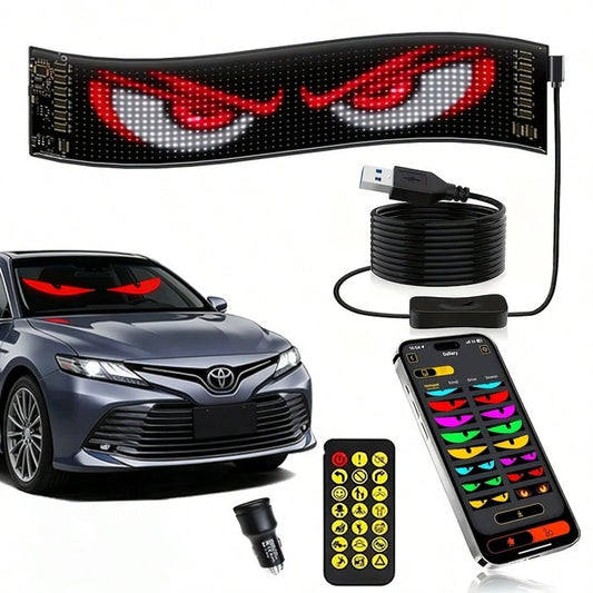 Smart Flexible Programmable LED Matrix Display 16*64, USB‑Powered, App & Remote Control, Back To School College Dorm Wall Decor, For Car Rear Window, Party & Music Event Decor, Store Window Signage, I