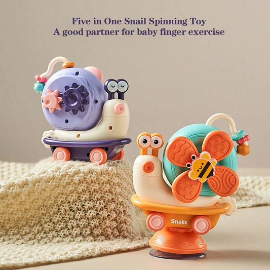 Snail Rotating Toy With Suction Cup, Baby Rattle Montessori Toy, Helps Improve Hands-On Ability And Sensory Development, Suitable For Baby Boys And Girls Children Gift