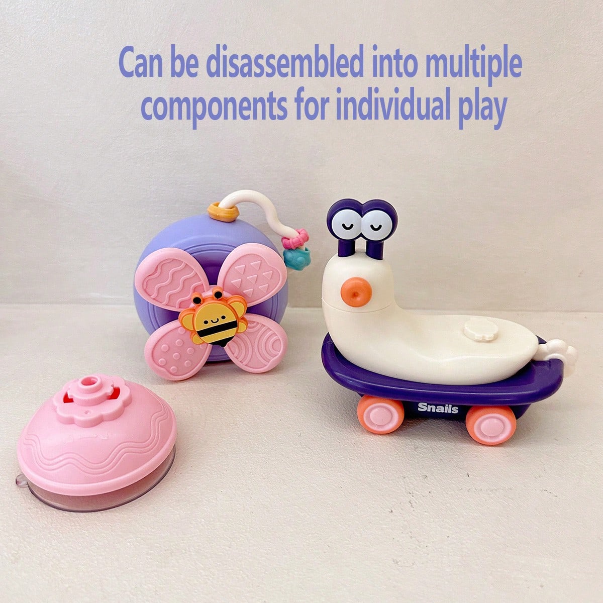 Snail Rotating Toy With Suction Cup, Baby Rattle Montessori Toy, Helps Improve Hands-On Ability And Sensory Development, Suitable For Baby Boys And Girls Children Gift