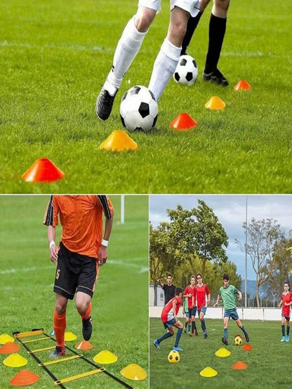 Soccer Agility Training Set, Includes Speed Ladder, Marker Cones, Portable Storage Bag, Outdoor Fitness Training Equipment