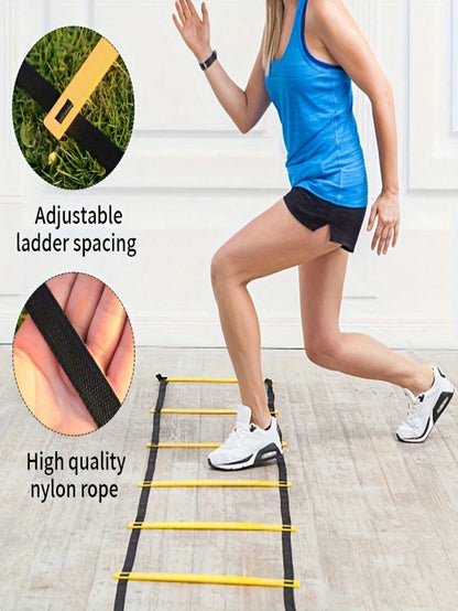 Soccer Agility Training Set, Includes Speed Ladder, Marker Cones, Portable Storage Bag, Outdoor Fitness Training Equipment