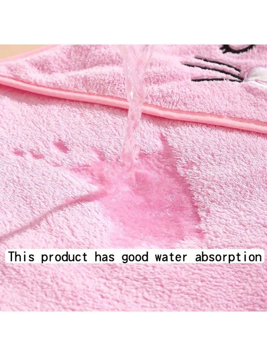 Soft Absorbent Baby Hooded Bath Towel, With Cute Animal Patterns, Made Of Breathable Polyester Fabric, Suitable For Children Shower And Wrap