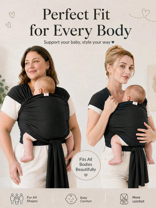 Soft Baby Wrap Carrier For Newborns & Toddlers, Adjustable Front Carry Sling, Breathable Hands-Free Infant Carrier, Lightweight For All Seasons