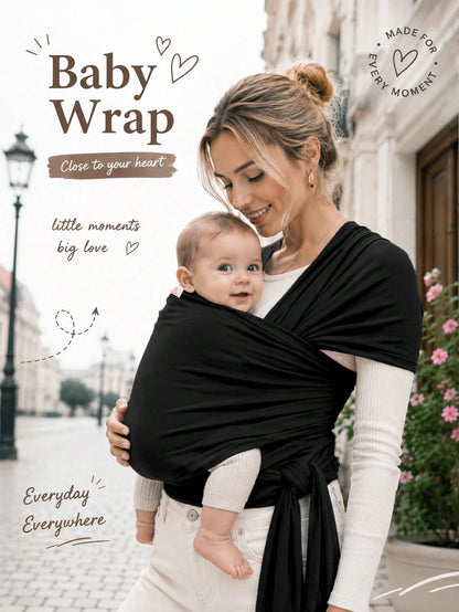 Soft Baby Wrap Carrier For Newborns & Toddlers, Adjustable Front Carry Sling, Breathable Hands-Free Infant Carrier, Lightweight For All Seasons