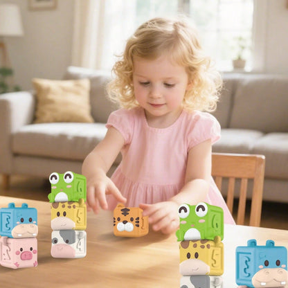 Soft Building Blocks Toy, Cute Animal Stacking Blocks, Baby Early Education & Children Intellectual Toy