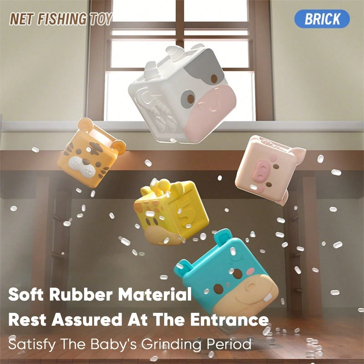 Soft Building Blocks Toy, Cute Animal Stacking Blocks, Baby Early Education & Children Intellectual Toy