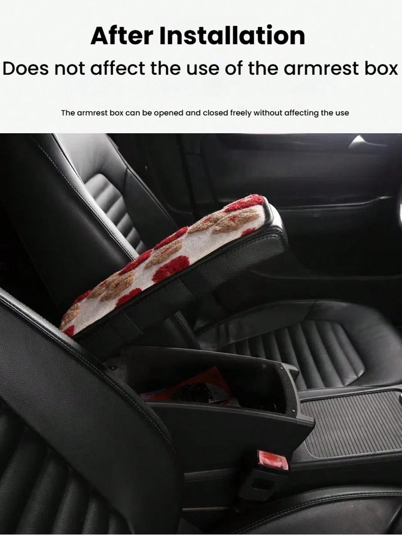 Soft Floral Car Center Armrest Console Pad, Car Armrest Cushion, Warm Plush Material, Fashionable Beautiful Gorgeous Comfortable, Two Models: Dual Pocket Or No Pocket, Can Store Bills, Keys, Lipstick