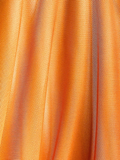 Soleia Boho Tropical Orange And Yellow Mesh Crop Top And Pleated Skirt 2-Piece Set,Elegant Strapless Summer Holiday Vacation Holiday Beach Wedding Graduation