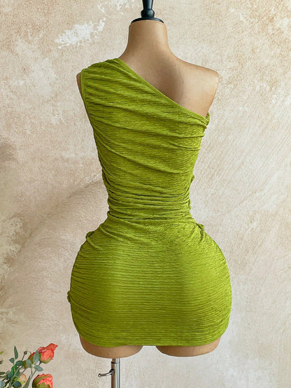 Soleia New None, Twist Strap Bodycon Mini Dress, Bohemian Bandage Sexy, Boho, Summer Women Clothes, Vintage, Night Out Lime Green