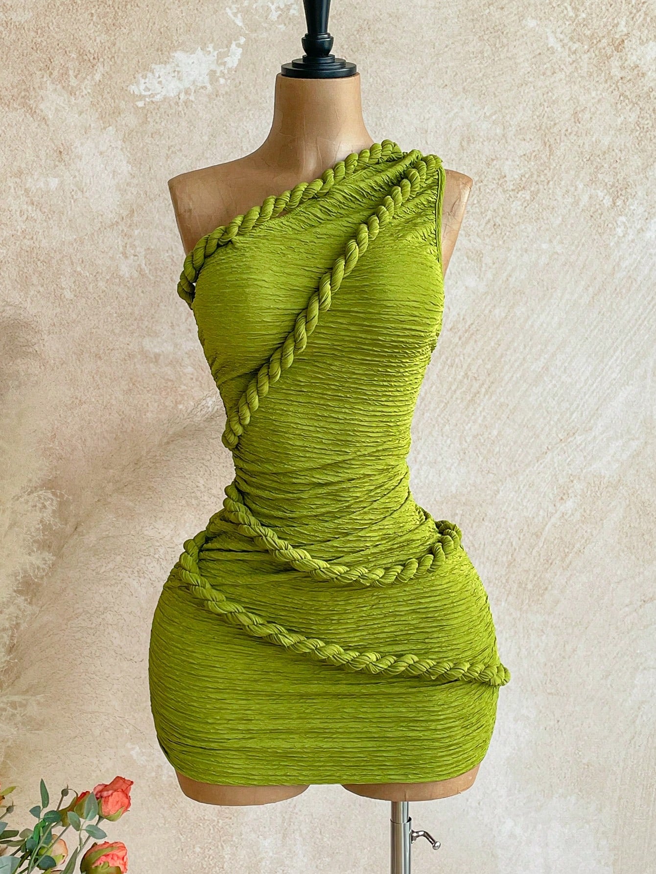 Soleia New None, Twist Strap Bodycon Mini Dress, Bohemian Bandage Sexy, Boho, Summer Women Clothes, Vintage, Night Out Lime Green