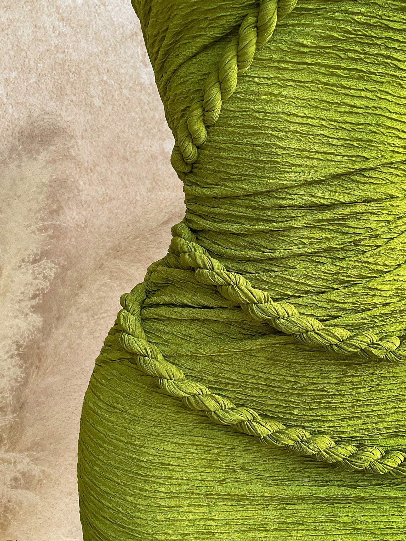 Soleia New None, Twist Strap Bodycon Mini Dress, Bohemian Bandage Sexy, Boho, Summer Women Clothes, Vintage, Night Out Lime Green