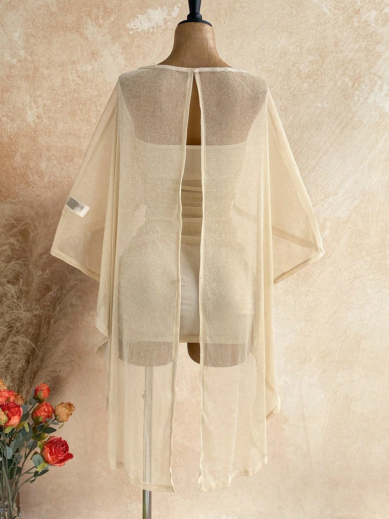 Soleia Party Gold Sequin Sheer Asymmetric Shoulder Loose Top & Ruched Hem Bodycon Mini Dress 2 Pieces Set,Light Beige,Summer,Boho,Beach Vacation,Holiday
