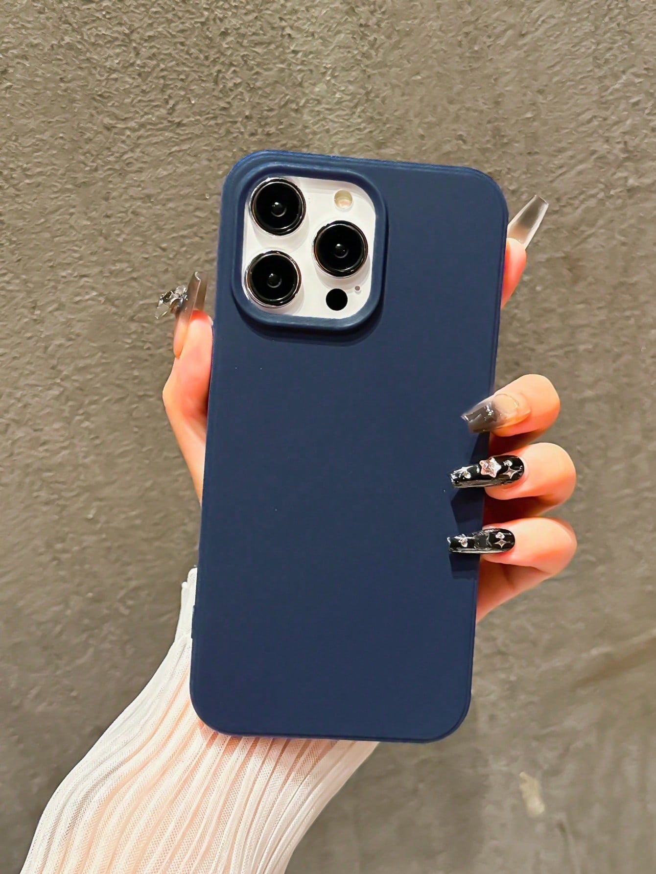 Solid Color Basic TPU 1pc Navy Blue Solid Color TPU Phone Case, Compatible With IPhone 16 Pro Max, 11/12/13/14 Plus, 7/8 Plus, XR/7/8 Plus, 15 Pro Max, Anti-Fall Protective Cover Waterproof Shockproof