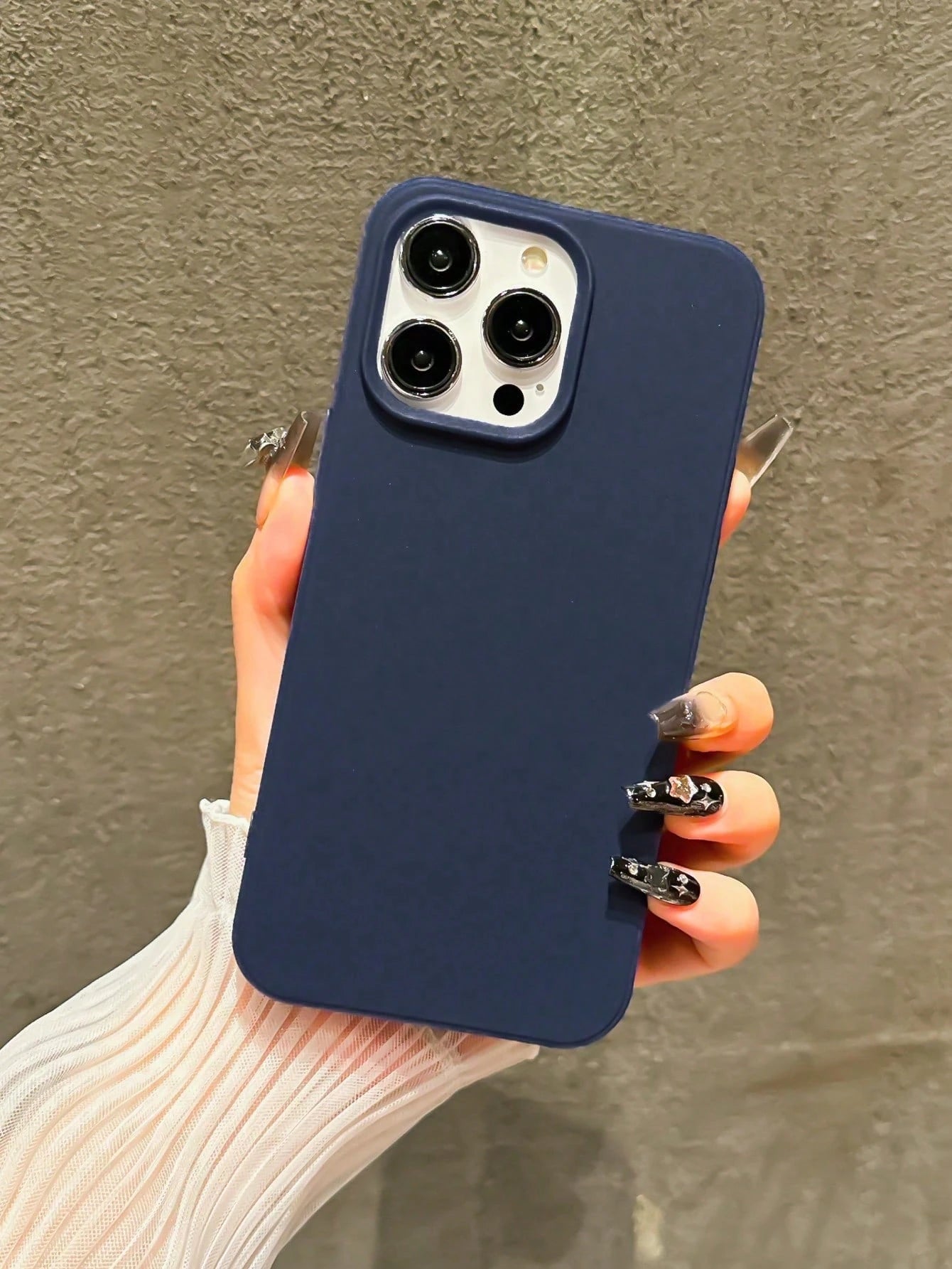Solid Color Basic TPU 1pc Navy Blue Solid Color TPU Phone Case, Compatible With IPhone 16 Pro Max, 11/12/13/14 Plus, 7/8 Plus, XR/7/8 Plus, 15 Pro Max, Anti-Fall Protective Cover Waterproof Shockproof