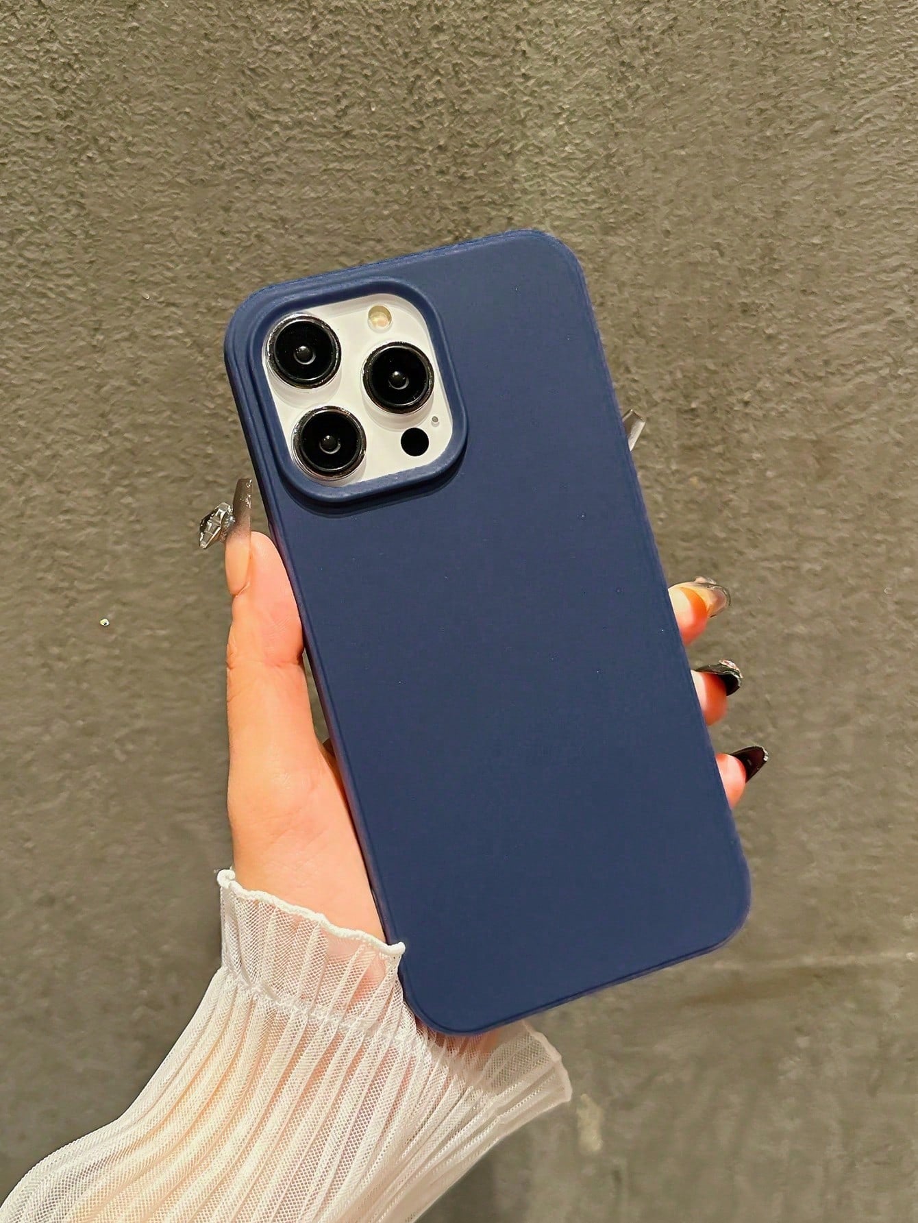 Solid Color Basic TPU 1pc Navy Blue Solid Color TPU Phone Case, Compatible With IPhone 16 Pro Max, 11/12/13/14 Plus, 7/8 Plus, XR/7/8 Plus, 15 Pro Max, Anti-Fall Protective Cover Waterproof Shockproof