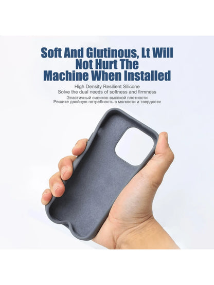 Solid Color Black Luxury Liquid Silicone Shockproof Fashion Phone Case 1pc Compatible With Apple Phone 17 Air 16e 11 13 12 14 15 Pro Max Cases Phone 16 Pro Max Protective Cover Spring Birthday Gift