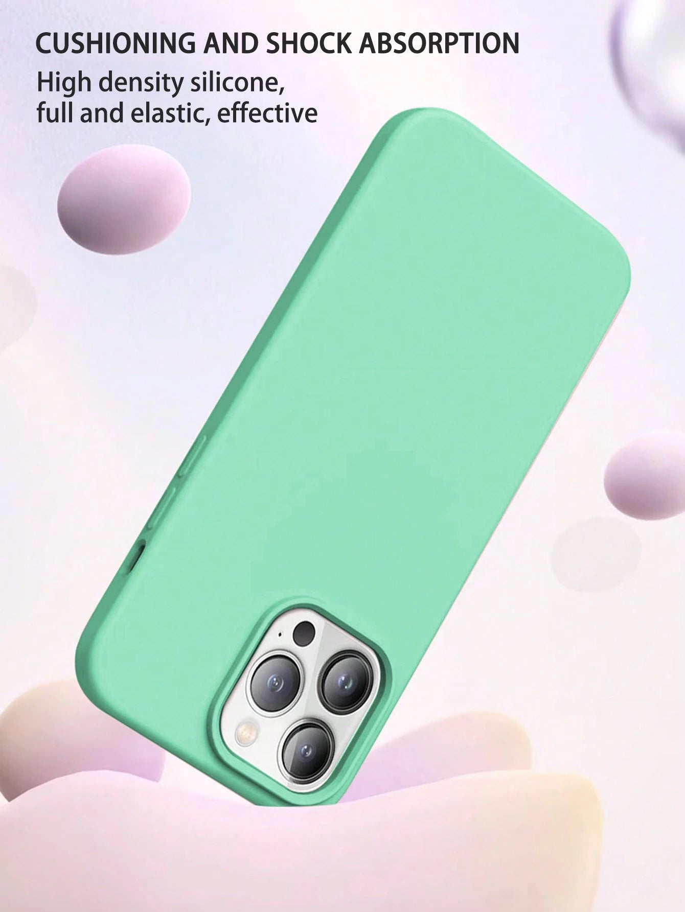 Solid Color Mint Green 1PC Luxury Liquid Silicone Shockproof Case Compatible With Apple Compatible With IPhone 16 14 13 12 11 15 Pro Max Cover Compatible With IPhone 12 13 Mini 14 15 16 Plus Fashion W