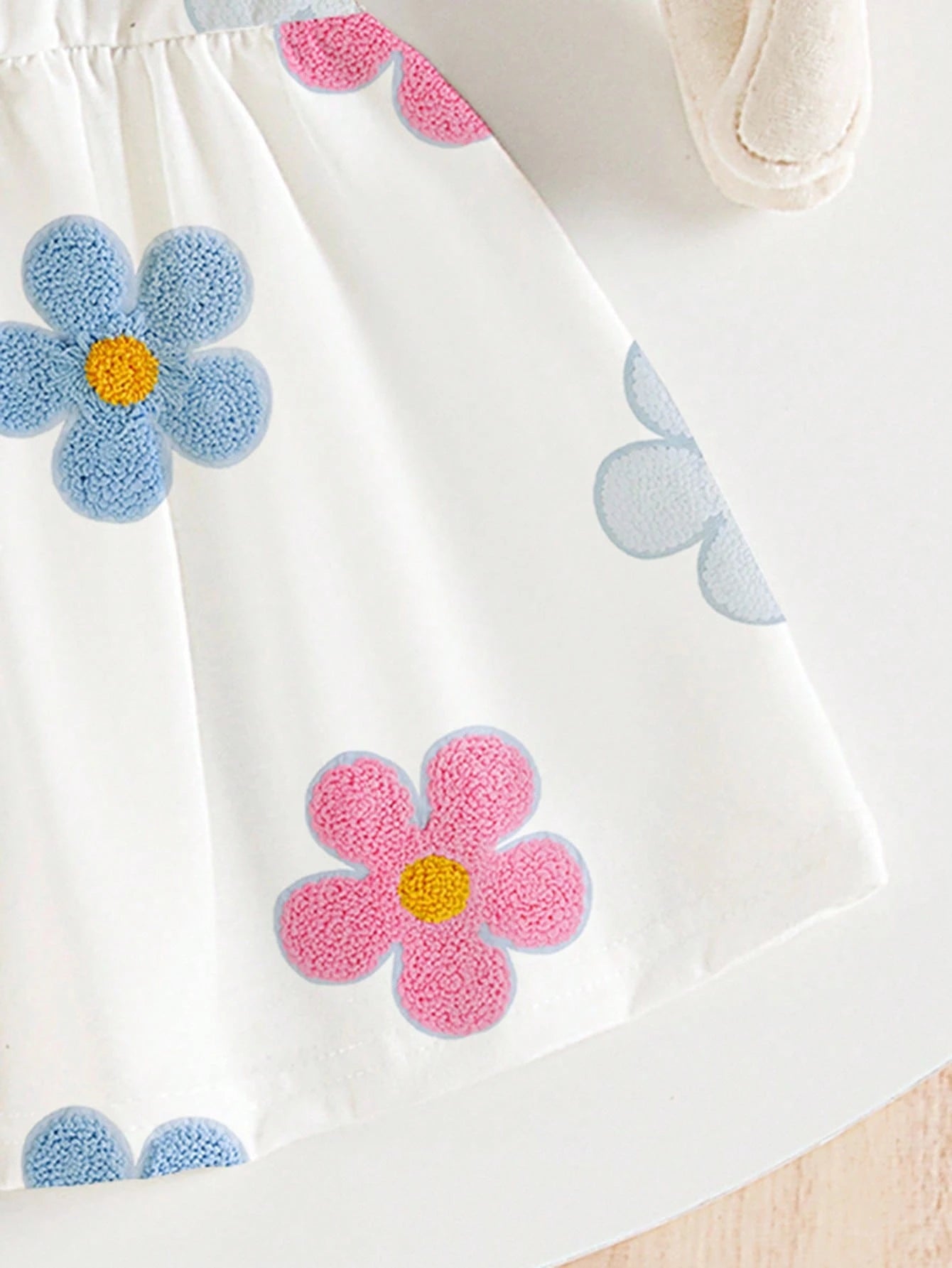 Souflis Souflis 1pc Baby Girls' Cute Colorful Gradient Floral Print Knit Comfortable Sleeveless Dress, Summer Outfit