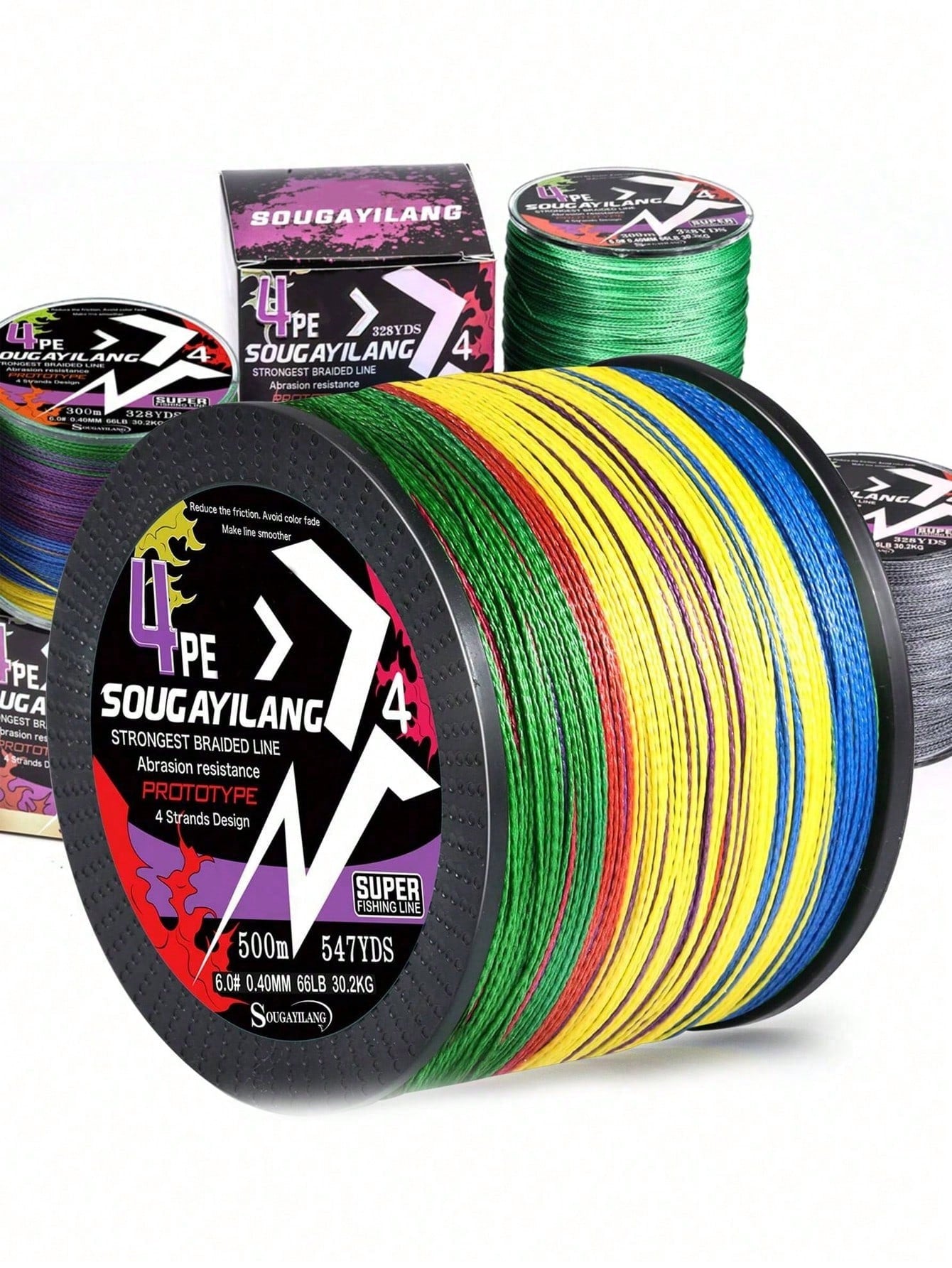 SOUGAYILANG 4-Strand High-Quality PE Braided Fishing Line- High Strength, Abrasion Resistant, Durable- Available In 120 Yards, 360 Yards, And 600 Yards Lengths