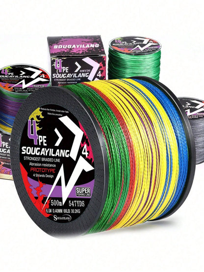 SOUGAYILANG 4-Strand High-Quality PE Braided Fishing Line- High Strength, Abrasion Resistant, Durable- Available In 120 Yards, 360 Yards, And 600 Yards Lengths