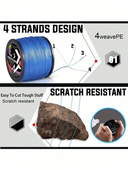 SOUGAYILANG 4-Strand High-Quality PE Braided Fishing Line- High Strength, Abrasion Resistant, Durable- Available In 120 Yards, 360 Yards, And 600 Yards Lengths