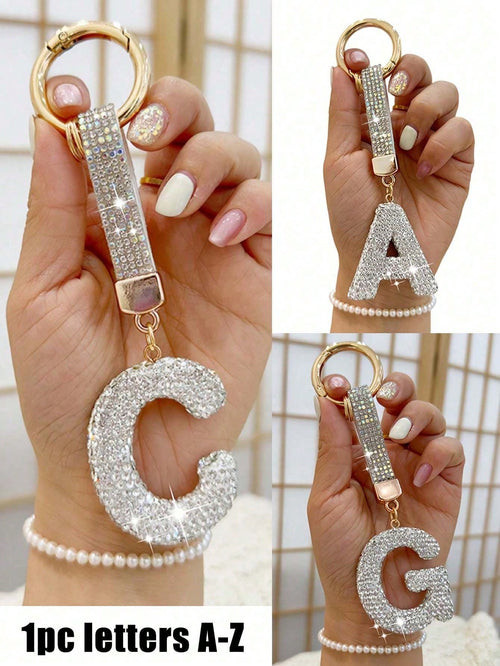 Sparkling Crystal Letter Keychain- Shiny Alloy Pendant, Suitable For Bags And Backpacks- Perfect Gift For Birthday And Special Occasions, Keychain, Ring, Bag, Backpack Decor, Car Charm, Gift For Wom