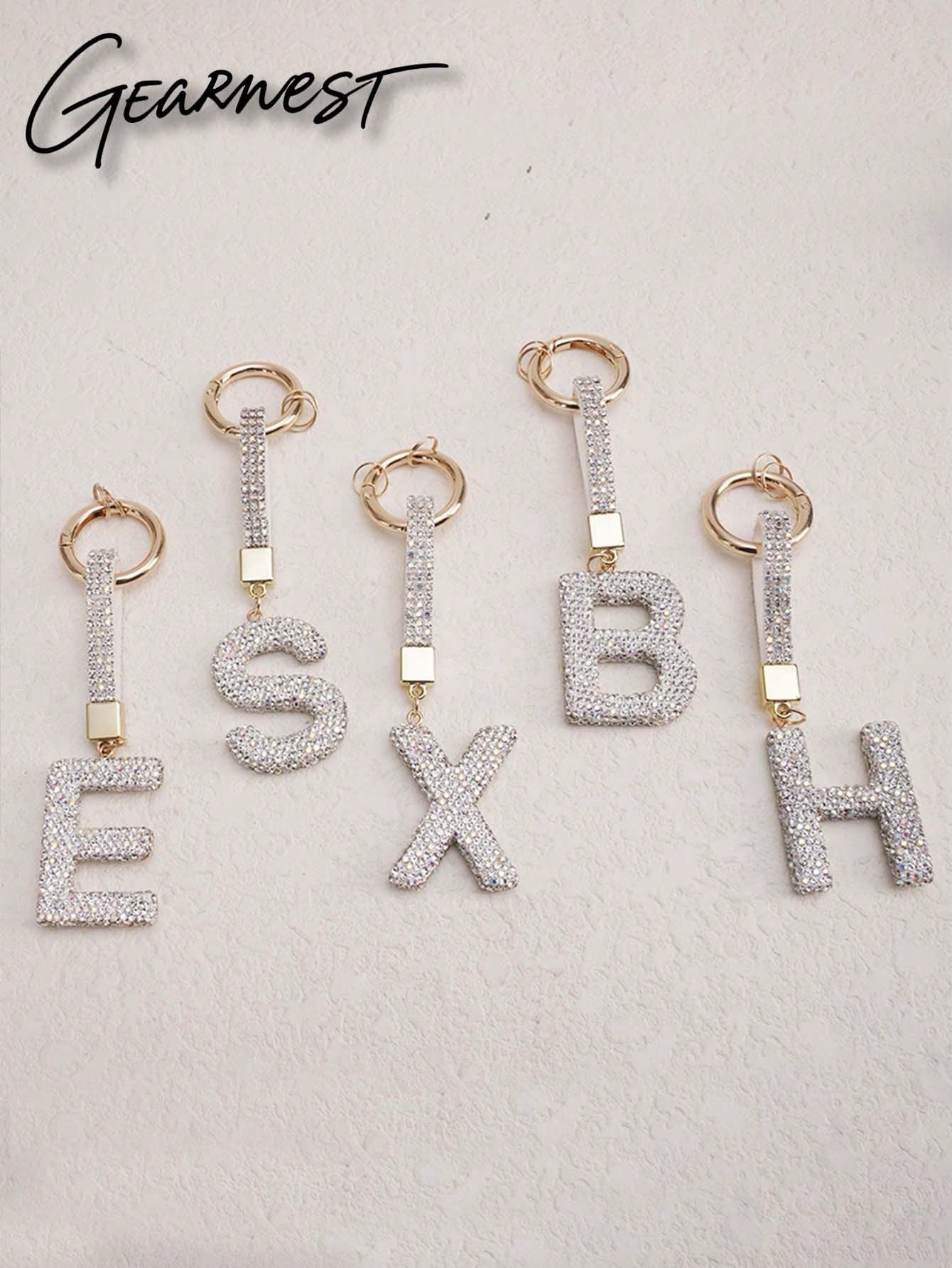 Sparkling Crystal Letter Keychain- Shiny Alloy Pendant, Suitable For Bags And Backpacks- Perfect Gift For Birthday And Special Occasions, Keychain, Ring, Bag, Backpack Decor, Car Charm, Gift For Wom