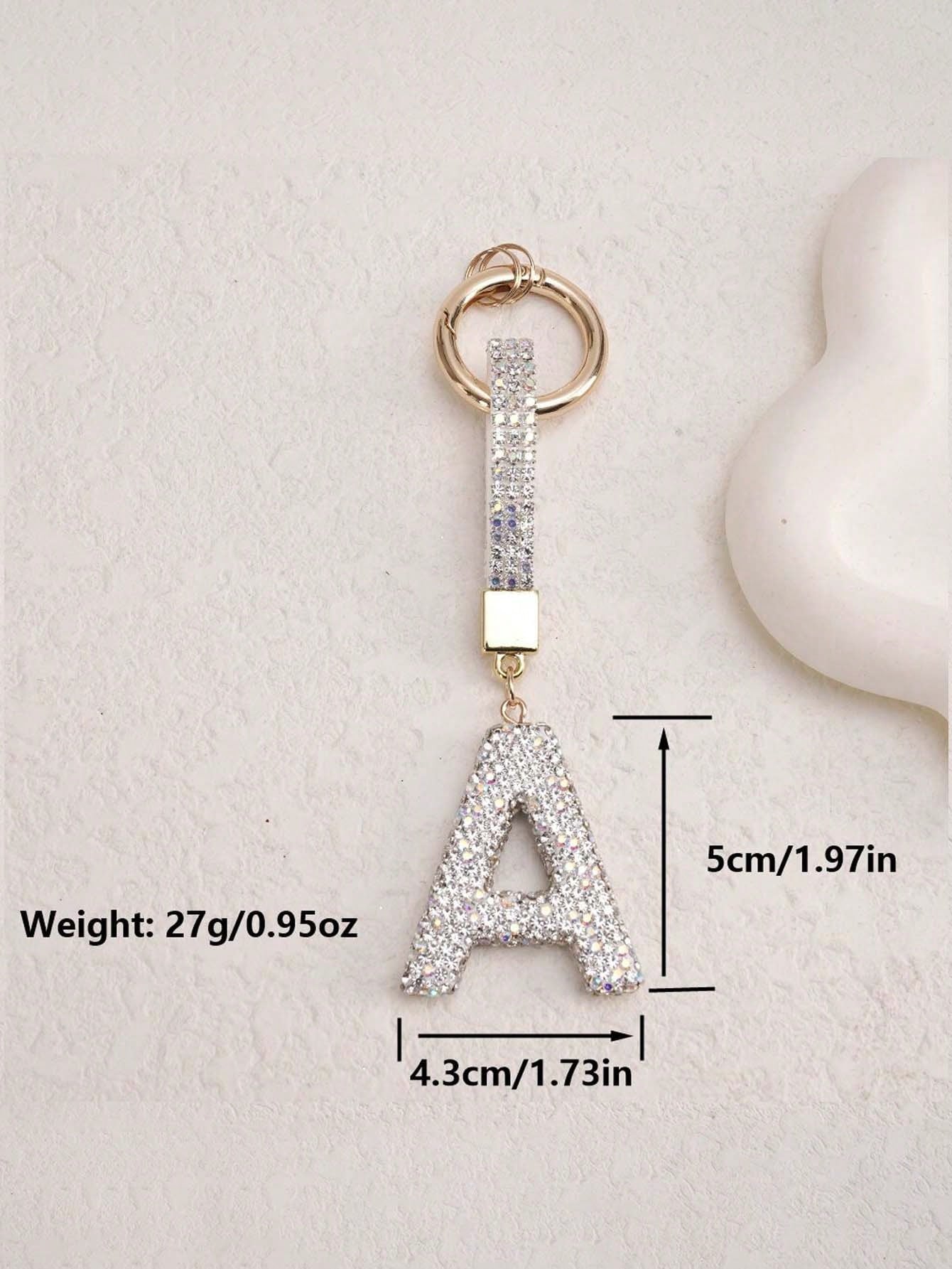 Sparkling Crystal Letter Keychain- Shiny Alloy Pendant, Suitable For Bags And Backpacks- Perfect Gift For Birthday And Special Occasions, Keychain, Ring, Bag, Backpack Decor, Car Charm, Gift For Wom