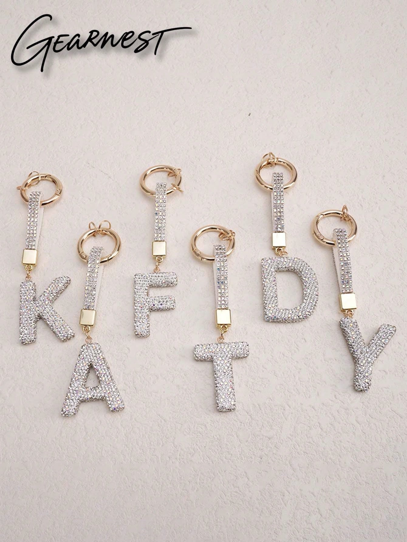 Sparkling Crystal Letter Keychain- Shiny Alloy Pendant, Suitable For Bags And Backpacks- Perfect Gift For Birthday And Special Occasions, Keychain, Ring, Bag, Backpack Decor, Car Charm, Gift For Wom