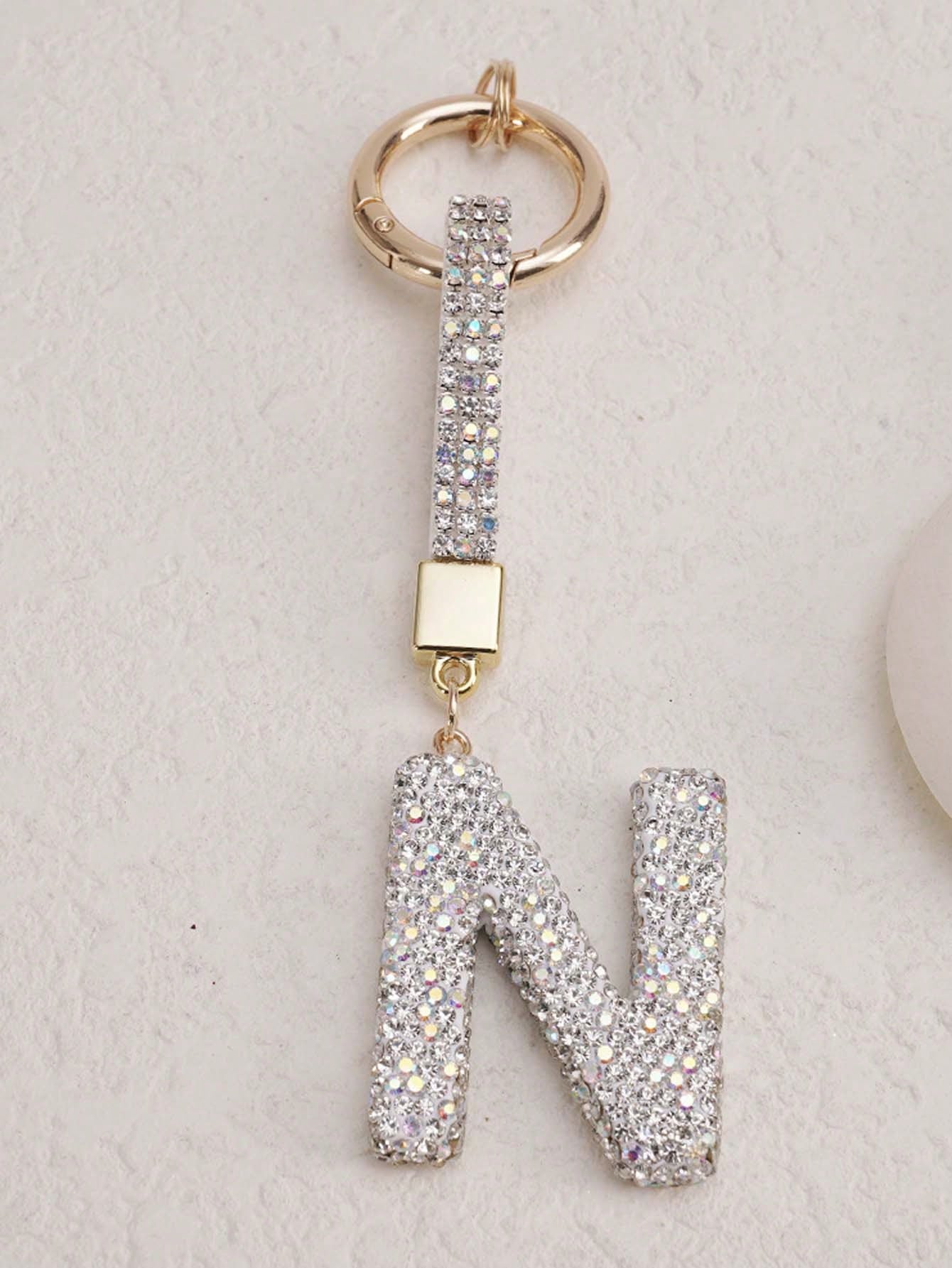Sparkling Crystal Letter Keychain- Shiny Alloy Pendant, Suitable For Bags And Backpacks- Perfect Gift For Birthday And Special Occasions, Keychain, Ring, Bag, Backpack Decor, Car Charm, Gift For Wom