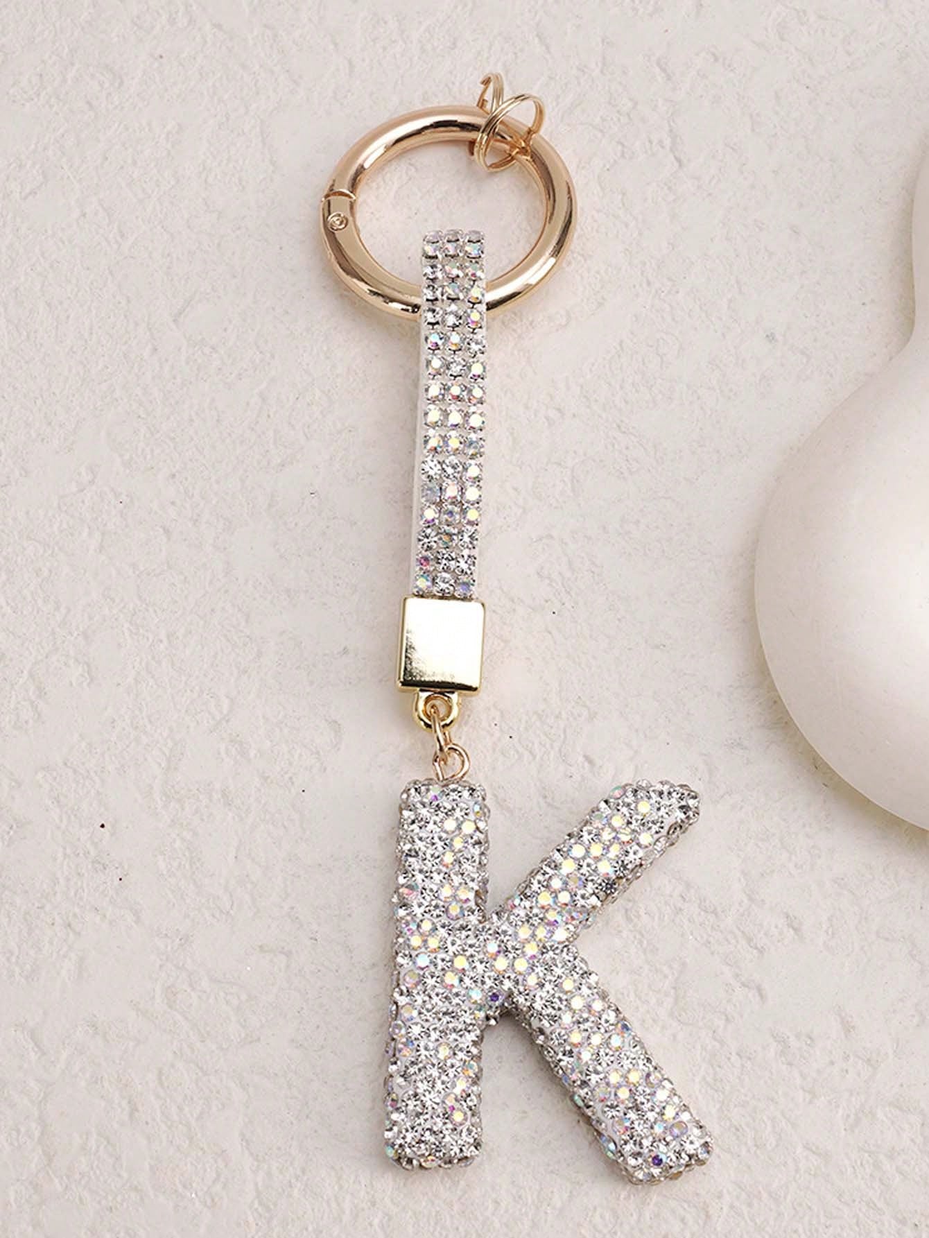 Sparkling Crystal Letter Keychain- Shiny Alloy Pendant, Suitable For Bags And Backpacks- Perfect Gift For Birthday And Special Occasions, Keychain, Ring, Bag, Backpack Decor, Car Charm, Gift For Wom
