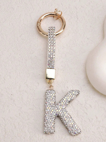 Sparkling Crystal Letter Keychain- Shiny Alloy Pendant, Suitable For Bags And Backpacks- Perfect Gift For Birthday And Special Occasions, Keychain, Ring, Bag, Backpack Decor, Car Charm, Gift For Wom