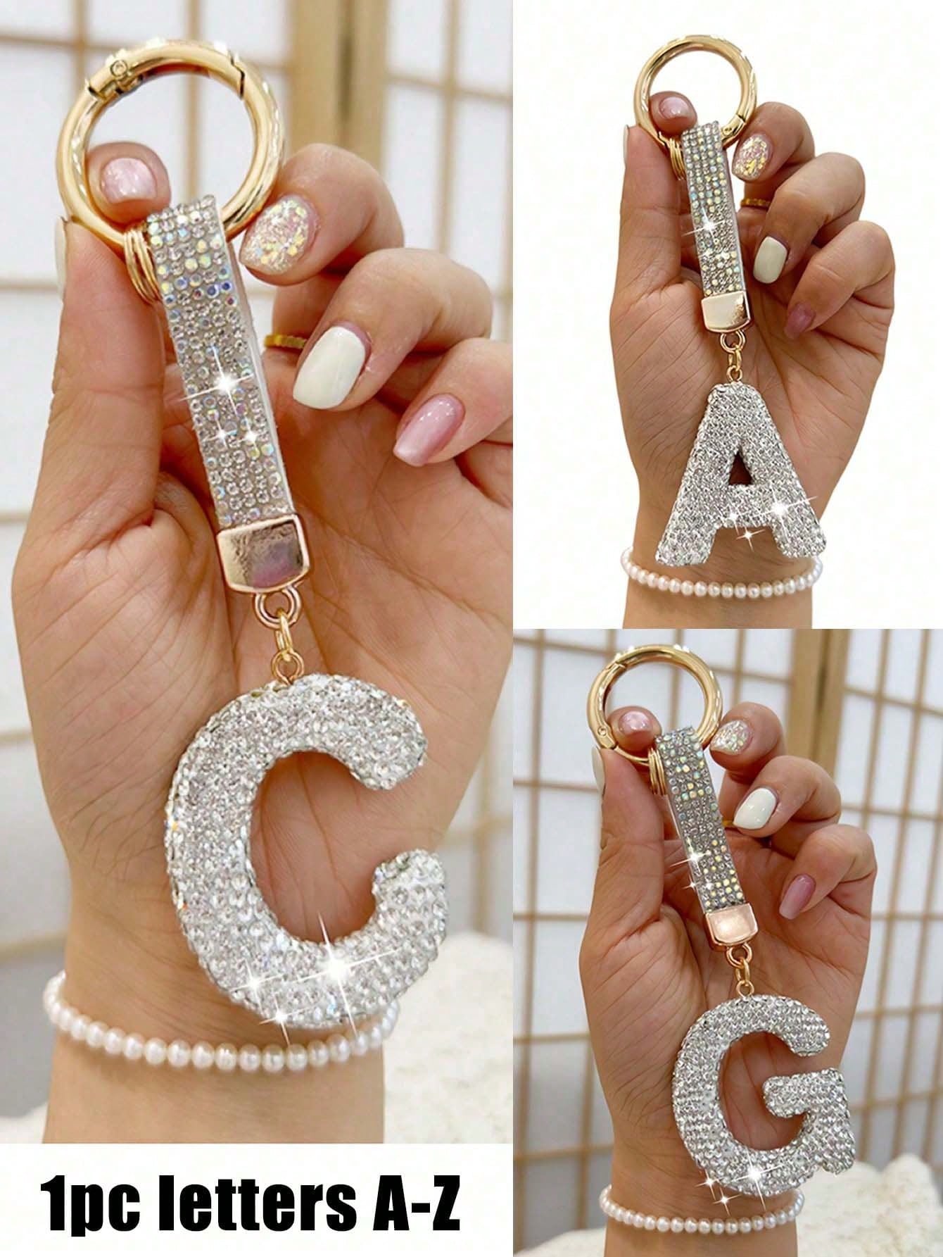 Sparkling Crystal Letter Keychain- Shiny Alloy Pendant, Suitable For Bags And Backpacks- Perfect Gift For Birthday And Special Occasions, Keychain, Ring, Bag, Backpack Decor, Car Charm, Gift For Wom