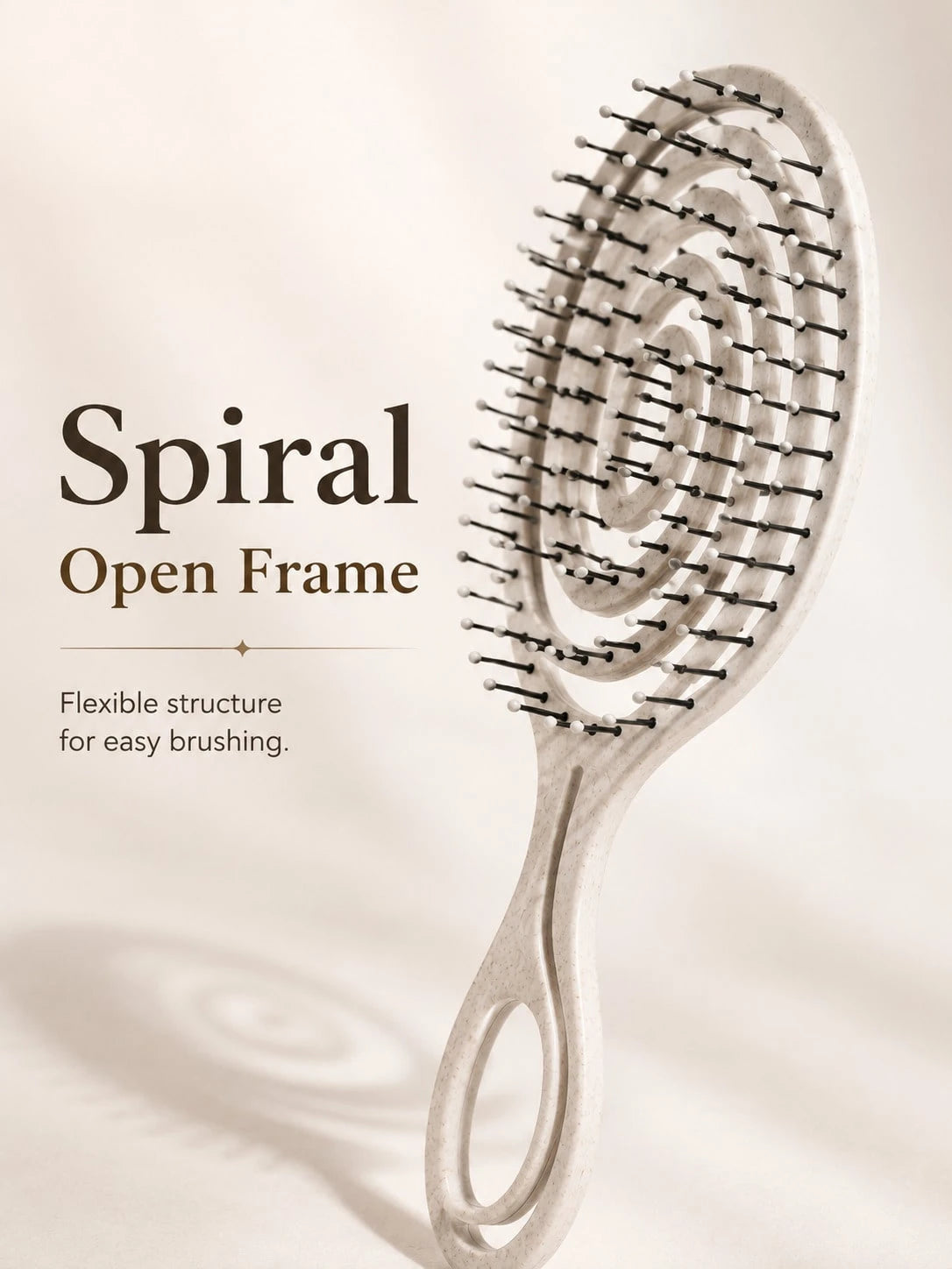 Spiral Ventilated Hair Comb, Hollow Styling Comb With Flexible Bristles, Rounded Tips And Easy-Grip Handle, Suitable For Curly, Wavy, Thick, Long, Wet Or Dry Hair, Women's Daily Hair Care, Home And Tr