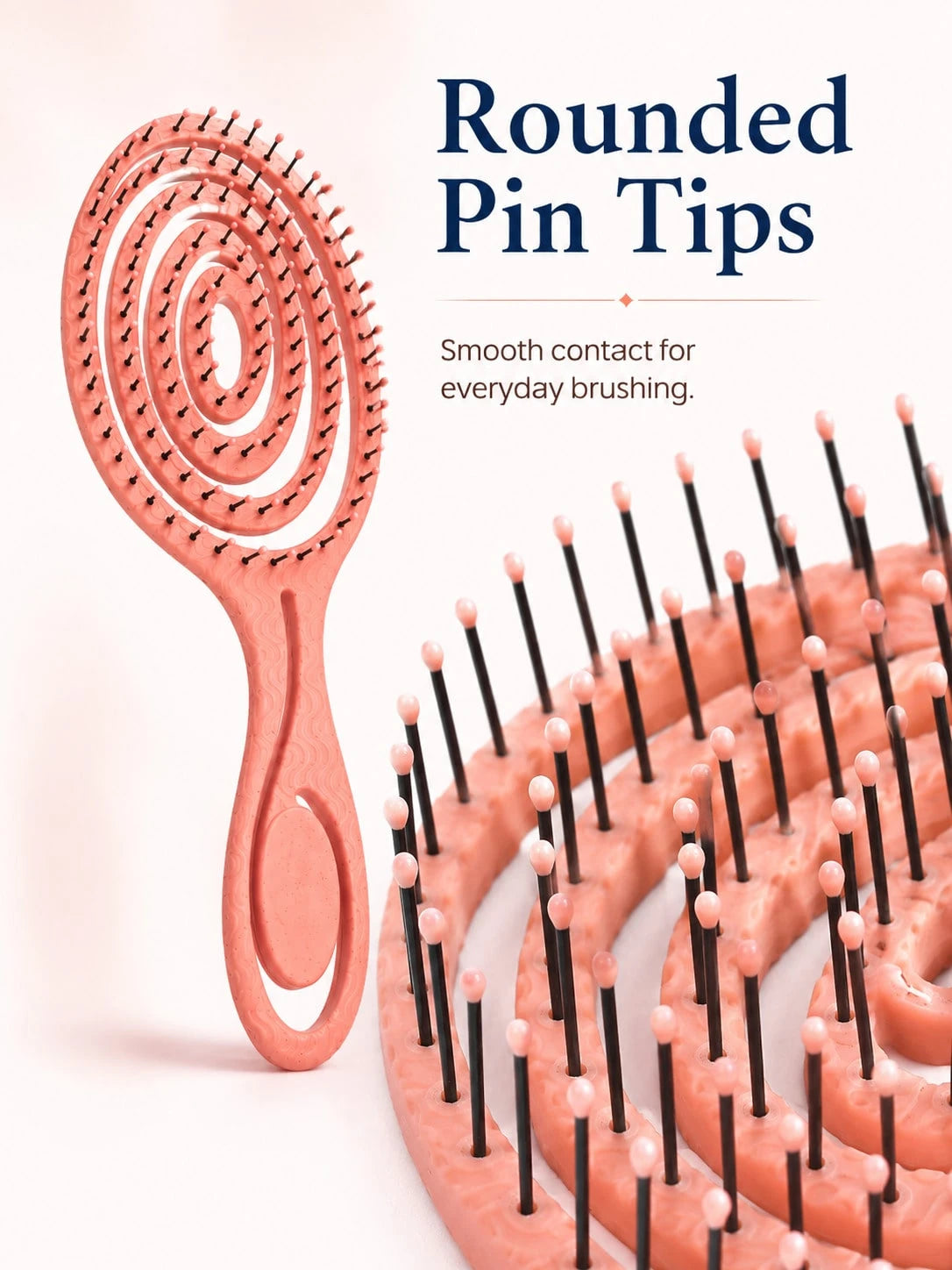 Spiral Ventilated Hair Comb, Hollow Styling Comb With Flexible Bristles, Rounded Tips And Easy-Grip Handle, Suitable For Curly, Wavy, Thick, Long, Wet Or Dry Hair, Women's Daily Hair Care, Home And Tr