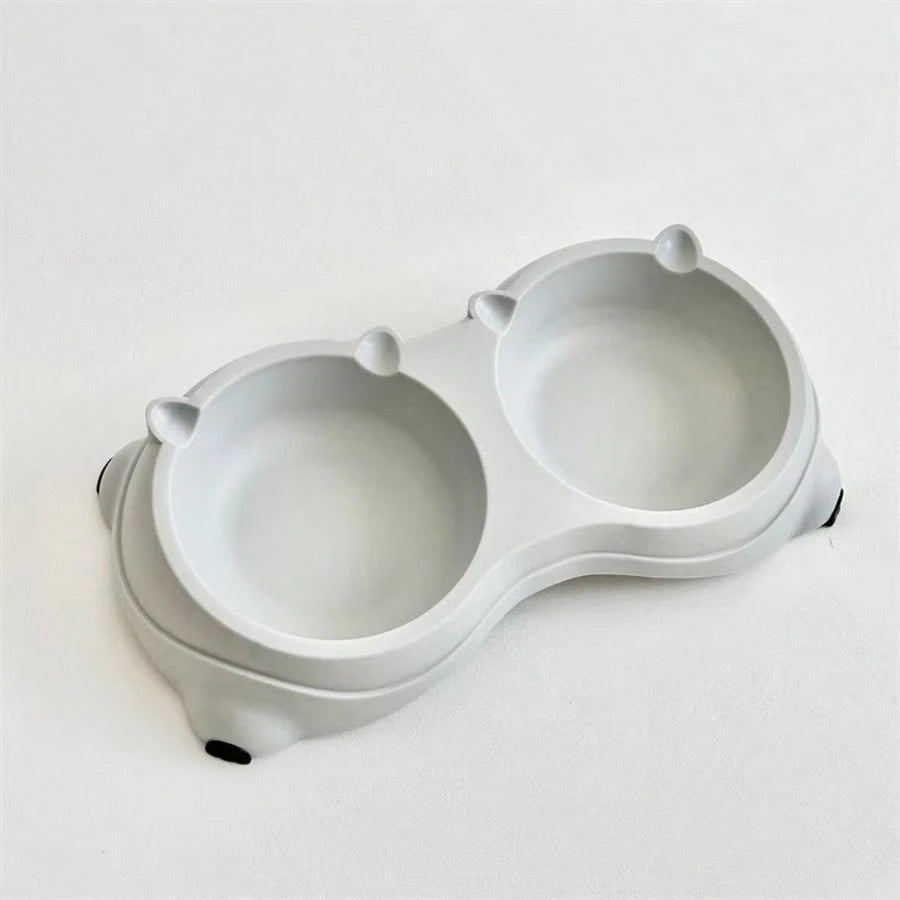 Stainless Steel Double Pet Bowl, Non-Slip Cat Dog Food Water Bowl, Detachable Double Feeder Bowl For Puppy Kitten, Easy Clean Pet Feeding Bowl