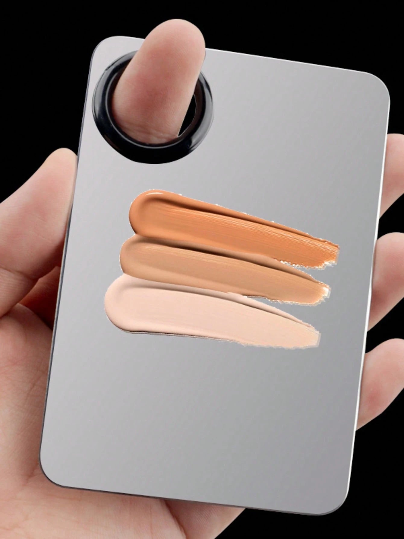 Stainless Steel Makeup Palette With Colorful Base, Mini Ring Makeup Mixing Tool Set,Cheap,Stocking Stuffers,Makeup,Makeup Tools,Cheap Stuff,Gifts,Gifts For Women,Christmas Gifts,Giveaways,Travel,Cheap