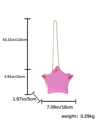 Star Box Clutch 2024 New Evening Bag Fashionable Casual Shiny Women Shoulder & Crossbody Bag, Stars Hollow Women Bag