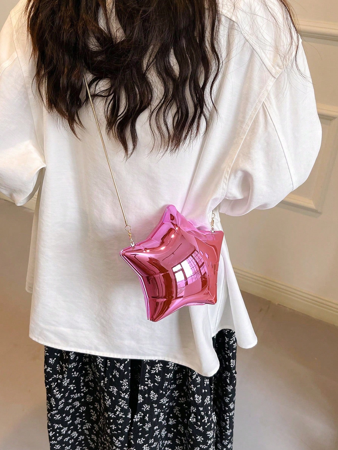 Star Box Clutch 2024 New Evening Bag Fashionable Casual Shiny Women Shoulder & Crossbody Bag, Stars Hollow Women Bag