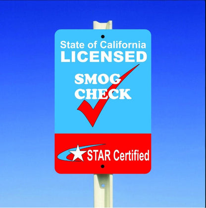 Star Certified Smog Check Sign