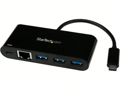 StarTech.Com USB-C To Ethernet Adapter With 3-Port USB 3.0 Hub And Power Delivery- USB-C GbE Network Adapter + USB Hub W/ 3 USB-A Ports