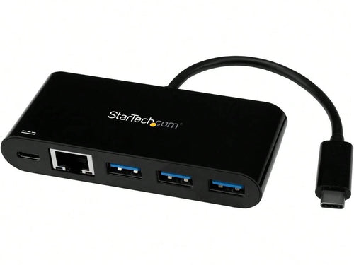 StarTech.Com USB-C To Ethernet Adapter With 3-Port USB 3.0 Hub And Power Delivery- USB-C GbE Network Adapter + USB Hub W/ 3 USB-A Ports
