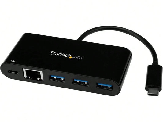 StarTech.Com USB-C To Ethernet Adapter With 3-Port USB 3.0 Hub And Power Delivery- USB-C GbE Network Adapter + USB Hub W/ 3 USB-A Ports