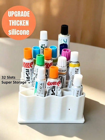 Storage Box, Multi-Layer Vertical Storage Rack, Sturdy With Dividers, Makeup Brush Drying Rack, Space-Saving, Cosmetic Storage, Makeup Brush Storage Box, Home, Office, Clinic, Pharmacy, Christmas Gift